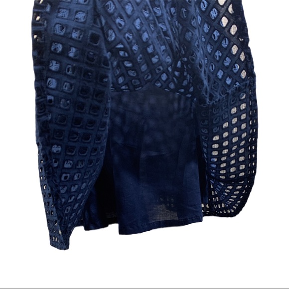 Madewell Navy Eyelet Sunshade A-Line Dress - Picture 8 of 12